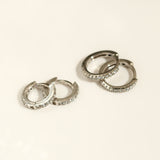 925 Sterling Silver CZ Huggie Hoop Earrings