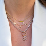 14K Solid Yellow Gold Custom Boy or Girl CZ Pendant