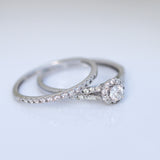 14K Solid White Gold .16 Round Center Round Mount Set