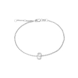 925 Sterling Silver Pave Diamonds Initial Bracelet