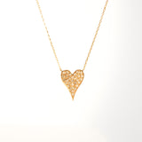 14K Solid Yellow Gold Diamonds Rosalia Necklace