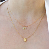14K Solid Yellow Gold Adjustable Girl Necklace
