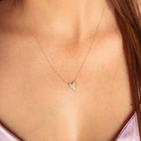 14K Solid Yellow Gold Diamonds Rosalia Necklace