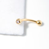 14K Solid Yellow Gold Cubic Zirconias Body Piercing