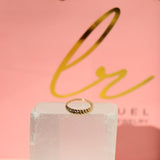 14K Solid Yellow Gold Croissant Ring