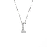 14K Solid White Gold Initial Diamond Necklace