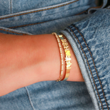 14K Solid Yellow Gold Customizable Bangle Size 8"