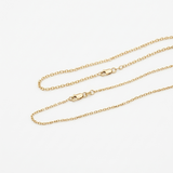 solid 14k yellow gold square cable chain necklace 1.5mm and 2mm minimalist jewelry