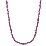 14k yellow gold diamond cut ruby bead necklace with faceted rubies


