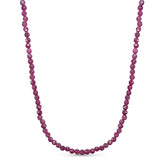 14k yellow gold diamond cut ruby bead necklace with faceted rubies

