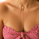     Layered 14K gold Miraculous Medal necklace with double-sided religious pendants.