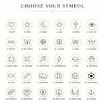 Optional symbol charms for custom name necklaces including hearts, stars, butterflies and more.
