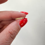 14K Yellow Solid Gold Diamond  Huggie Hoops
