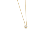 18K Solid Yellow Gold Bezel Diamond Adjustable Necklace