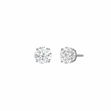 14K Solid White Gold 2.01 CTW Lab-Grown Diamond Round-Cut Stud Earrings – Screw Backs (EG Labs Certified)