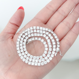 925 Sterling Silver 4mm Cubic Zirconia Tennis Necklace