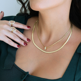 14K Solid Yellow Gold Snake Necklace – 3mm 16” or 5mm 18”