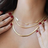 14K Solid Yellow Gold Snake Necklace – 3mm 16” or 5mm 18”