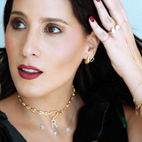 14K Solid Yellow Gold CZ Circle Earrings