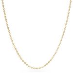 14K solid yellow gold square cable chain necklace worn on neck unisex