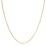 14K solid yellow gold square cable chain necklace worn on neck unisex