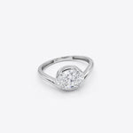 14K white gold bezel diamond bypass ring 1.01 carat lab grown diamond modern design