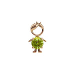 14K solid yellow gold boy and girl birthstone charms with colorful gemstones representing each birth month on a white background.