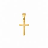 14K Solid Yellow Gold 27mm Flat Plain Cross Pendant