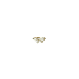14K Solid Yellow Gold Cubic Zirconia Bow Ring