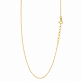 14K Solid Yellow Gold Rolo Adjustable Chain Necklace – .50mm, 17”–18¾”