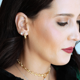 14K Solid Yellow Gold Pave Diamond Single Martini Stud Earring