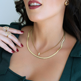 14K Solid Yellow Gold Snake Necklace – 3mm 16” or 5mm 18”