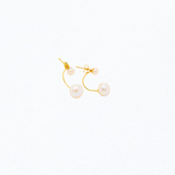 14K Solid Yellow Gold Fresh Water Pearls Jacket Earrings