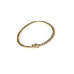 14k yellow gold diamond tennis bracelet 1.40ct 1.6mm natural diamonds