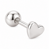 925 sterling silver micro heart 2mm screw back single earring