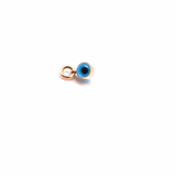 14K Solid Yellow Gold Turquoise Evil Eye Charm