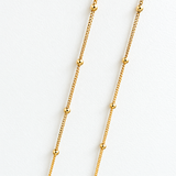 14K Solid Yellow Gold 24” Ball Beads Chain Necklace