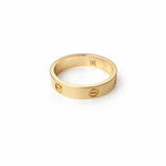 14K solid yellow gold 4mm band ring size 7 polished minimalist gold ring