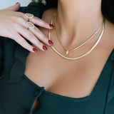 14K Solid Yellow Gold Snake Necklace – 3mm 16” or 5mm 18”