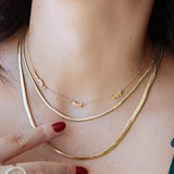 14K Solid Yellow Gold Snake Necklace – 3mm 16” or 5mm 18”