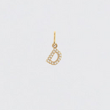 14K Solid Gold Diamonds Initial Charm