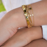 14K Solid Yellow Gold Customizable Bangle Size 8"