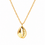 14K Solid Yellow Gold Shell Necklace