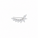 925 sterling silver marquise-cut cubic zirconia leaf ear climber single earring on white background