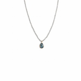14k yellow gold labradorite gemstone bead necklace with pear drop pendant