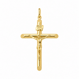 14K Solid Yellow Gold 14K Gold INRI Crucifix Cross Pendant