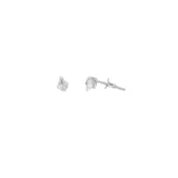 925 Sterling Silver CZ Square Earrings