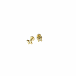 Gold butterfly earrings on a white background