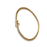 14k yellow gold diamond tennis bracelet 1.40ct 1.6mm natural diamonds