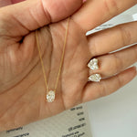 laboratory grown diamond report IGI oval diamond 1.09ct D VS1 with 14K gold pendant necklace